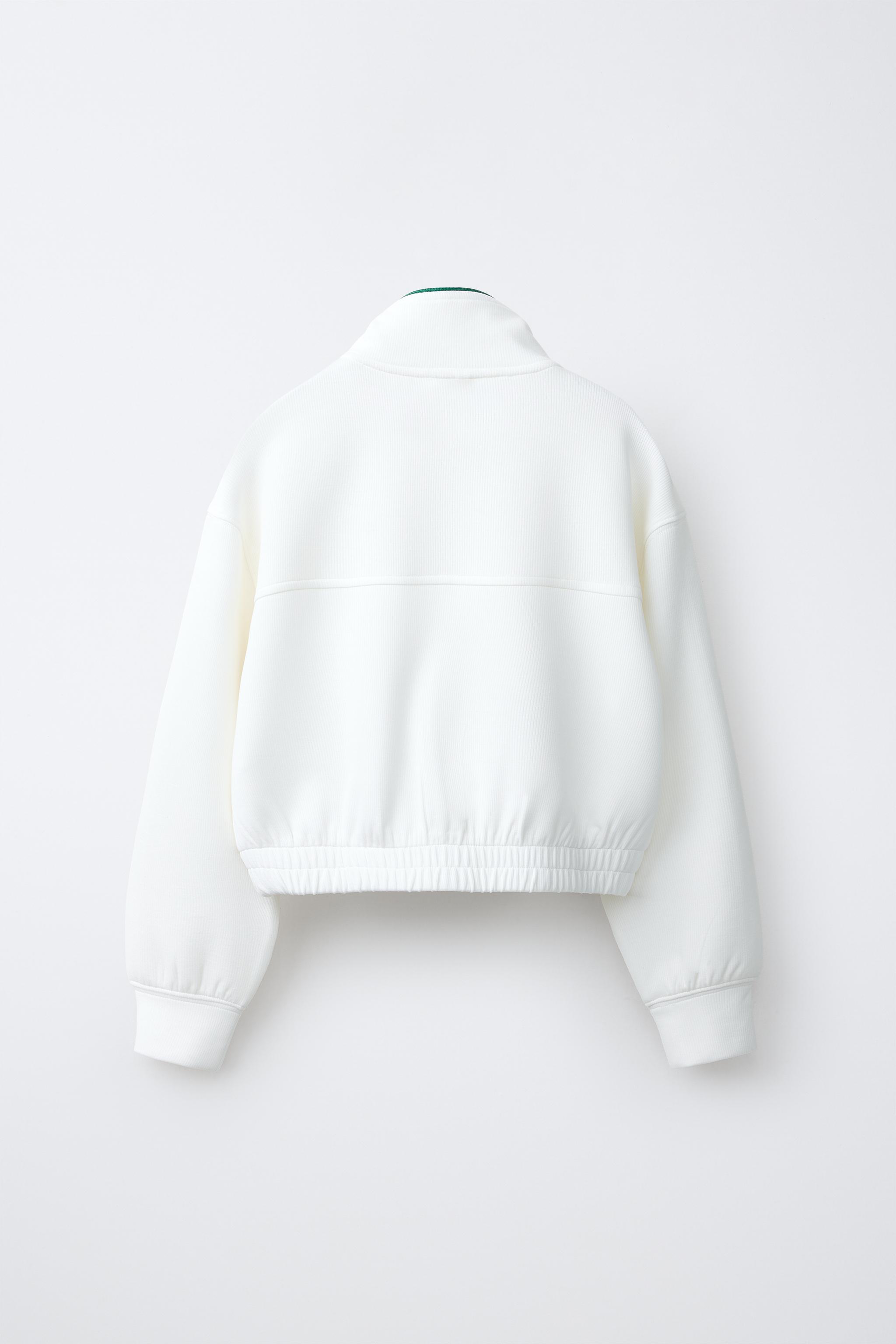 SWEAT CÔTELÉ ZIPPÉ LISERÉS CONTRASTE